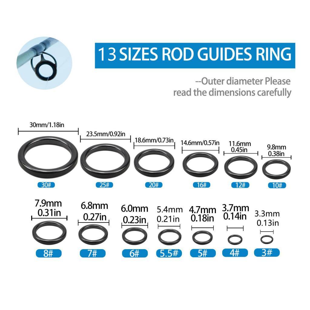 Fishing Rod Guide Replacement - 26-delige hengelgeleiders keramische reparatieset paaltip oogje