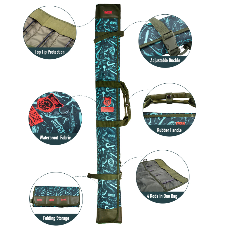 Fishing Rod Case - KINGDOM Hengeltas Waterdichte Hengelkoffer 1.25m 1.45m