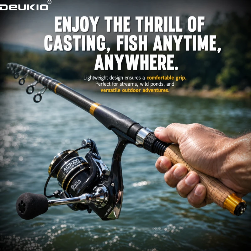 Fishing Rod Spinning - DEUKIO Spinning Hengelset Volledige set met