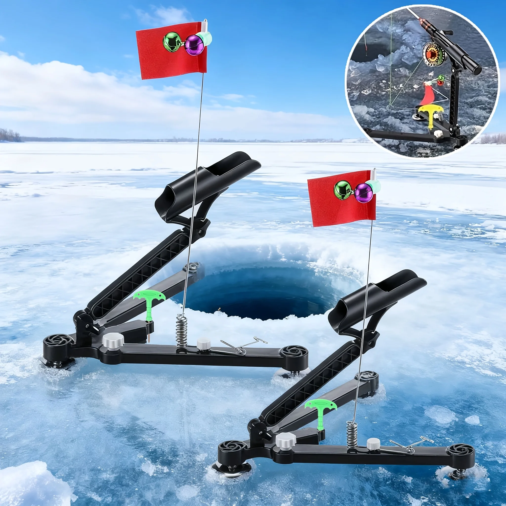 1 set ijsvishengelhouder – vis - Fishing Rod Ice recensie en prijs